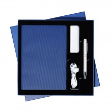 Подарочный набор Portobello/Rain синий (Ежедневник недат А5, Ручка, Power Bank)