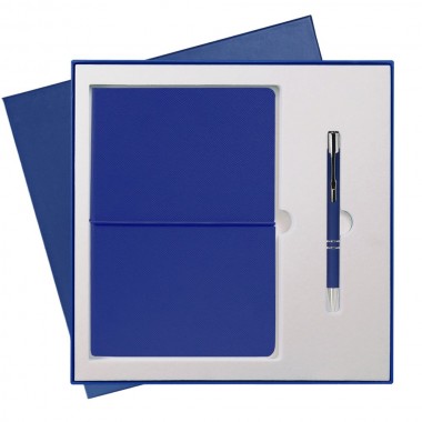 Подарочный набор Portobello/Summer time синий (Ежедневник недат А5, Ручка) беж. ложемент