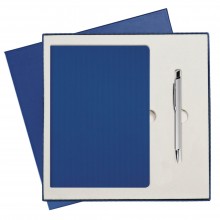 Подарочный набор Portobello/Rain синий-2 (Ежедневник недат А5, Ручка) беж. ложемент