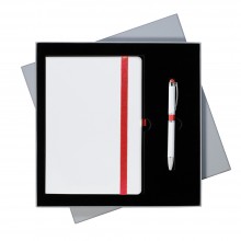 Подарочный набор Portobello/Arctic белый-красный (Ежедневник недат А5, Ручка)
