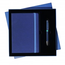 Подарочный набор Portobello/Blue Ocean синий-аква(Ежедневник недат А5, Ручка)