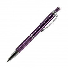 Шариковая ручка, Crocus, корпус- алюминий,покрытие фиолетовый,отделка-гравировка, хром.детали,