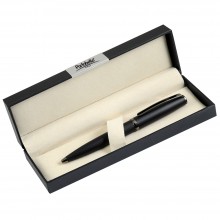 Шариковая ручка, Opera, поворотный мех-м, черный матовый, отделка черный никель, в упаковке с логотипом
