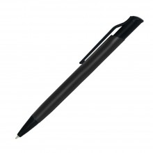 Шариковая ручка, Grunge, нажимной мех-м,корпус-алюминий, матовый, под лазерную гравировку, отд.-детали с черным покрытием, черный