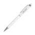 Шариковая ручка, Crystal, поворотный мех-м,корпус-алюминий, с гранями, под лазер.гравировку, отд.-хром., силикон.стилус, белый