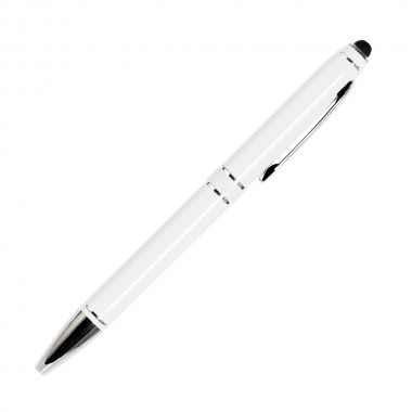 Шариковая ручка, iP2, поворотный мех-м, белый, отделка хром, силиконовый стилус
