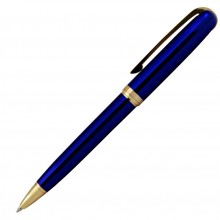 Ручка шариковая, металл, синий, золото, КОНСУЛ