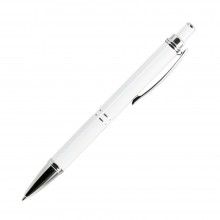 Шариковая ручка, Crocus, корпус-алюминий, покрытие белый, отделка - гравировка, хром. детали