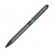 Шариковая ручка, IP Chameleon, цвет.база под лазерную гравировку, нажимной. мех-м, корпус-металл.,зеленый, сил. стилус