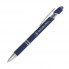 Шариковая ручка, Comet, нажимной мех-м,корпус-алюминий,покрытие-soft touch, под зеркальную лазер.гравировку, отд-гравир-ка,хром, силикон.стилус, синий