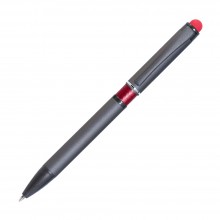 Шариковая ручка, IP Chameleon, цвет.база под лазерную гравировку, нажимной. мех-м, корпус-металл.,красный, на тон светлее, сил. стилус