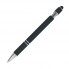 Шариковая ручка, Comet, нажимной мех-м,корпус-алюминий,покрытие-soft touch, под зеркальную лазер.гравировку,отд-гравир-ка,хром, силикон.стилус, черный