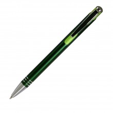 Шариковая ручка, Bello, нажимной мех-м,корпус-алюминий,отд.-хром. гравир., зеленый