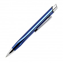 Шариковая ручка, Pyramid, нажимной мех-м, корпус-алюминий, синий глянец
