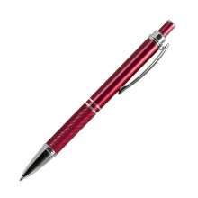 Шариковая ручка, Crocus,корпус- алюминий, покрытие красный, отделка-гравировка, хром. детали