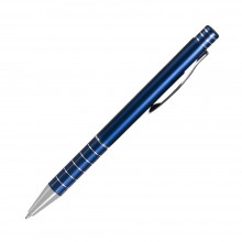 Шариковая ручка, Scotland, нажимной мех-м,корпус-алюминий, синий, матовый/отд-гравировка хром.клетка
