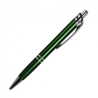 Шариковая ручка, Neon, нажимной мех-м, зеленый матовый, отделка хром
