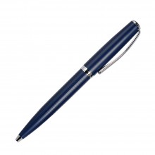 Шариковая ручка, Opera, поворотный мех-м, синий матовый, отделка хром