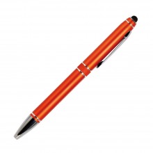 Шариковая ручка, iP2, поворотный мех-м, оранжевый матовый, отделка хром, силиконовый стилус