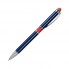 Шариковая ручка, Aurora, нажимной мех-м,корпус-алюминий,синий/отделка-гравировка,красное кольцо, в тубусе