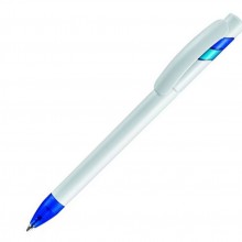 Ручка шариковая, пластик Mandi WHITE-DARK BLUE