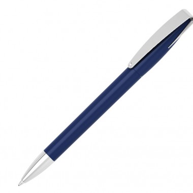 Ручка шариковая, автоматическая, пластик, синий, КОБРА