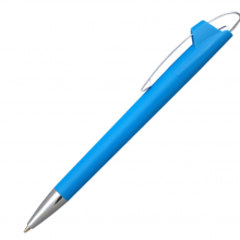 Ручка шариковая, пластик, голубой, АУРА
