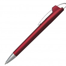 Ручка шариковая, пластик, красный, АУРА