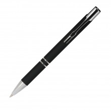 Шариковая ручка, Alpha, нажимной мех-м,корпус-алюминий,отд.-хром,покрытие-soft touch, черный, для зеркальной лазерной гравировки