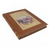 Книга "Охота во все времена" в обложке из натуральной кожи с инкрустацией гравюрой, ручная работа, в подарочной коробке