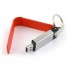 USB-Flash накопитель - брелок (флешка) "Leather Magnet" в металлическом корпусе, 4 Gb, с кожаным откидным клапаном на магните. Красный