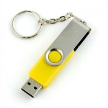 USB-Flash накопитель - брелок (флешка) "HIT", 4 Gb, в металлическом корпусе с пластиковыми вставками, желтый