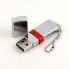 USB-Flash накопитель (флешка) "GLOSS" на цепочке, с металлическим корпусом и цветной полосой по середине, 32 Gb, красный