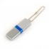USB-Flash накопитель (флешка) "GLOSS" на цепочке, с металлическим корпусом и цветной полосой по середине, 32 Gb, синий