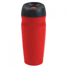 Термостакан вакуумный (кружка) "Коррадо" с двойными стенками из нержавеющей стали, 370 мл, кнопка и корпус красные