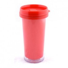 Термостакан (кружка) из пластика, со съёмной полиграфической вставкой "Фрост", 473 мл, красный