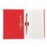 Эко блокнот с ручкой, блок белый в линейку 130 х 190 мм, 120 страниц, на резинке, красный