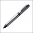 Ручка металлическая серебристая в черном чехле из кожзаменителя на молнии