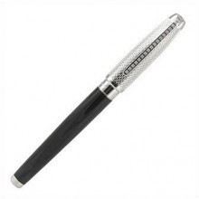 Ручка перьевая PAX Monarch Platinum с камнями, черная, золочение