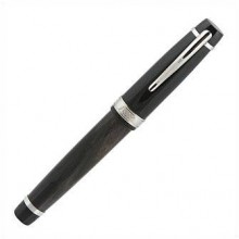 Ручка перьевая PAX, темно-коричневая с черным, серебрение, золочение