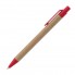 Шариковая ЭКО ручка из картона с пластиковым клипом, кнопкой и наконечником, красная