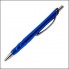 Ручка пластиковая с волнистыми бороздками и металлическим клипом, голубая
