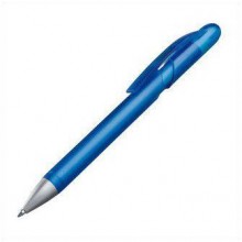 Ручка из пластика наконечник серебристый, полупрозрачный голубой корпус