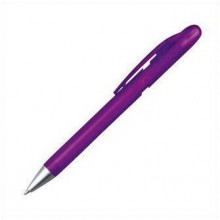 Ручка из пластика наконечник серебристый, полупрозрачный фиолетовый корпус