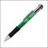 Пластиковая ручка с зеленой прозрачной вставкой и 4-мя разноцветными стержнями