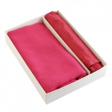 Набор подарочный: палантин и складной механический зонт в подарочной коробке, бордовый