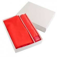 Набор подарочный: палантин и складной механический зонт в подарочной коробке, красный