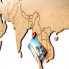 Деревянная карта мира World Map Wall Decoration Medium, коричневая