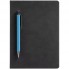 Ежедневник Magnet с ручкой, черный с голубым