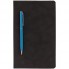Блокнот Magnet Chrome с ручкой, черно-голубой